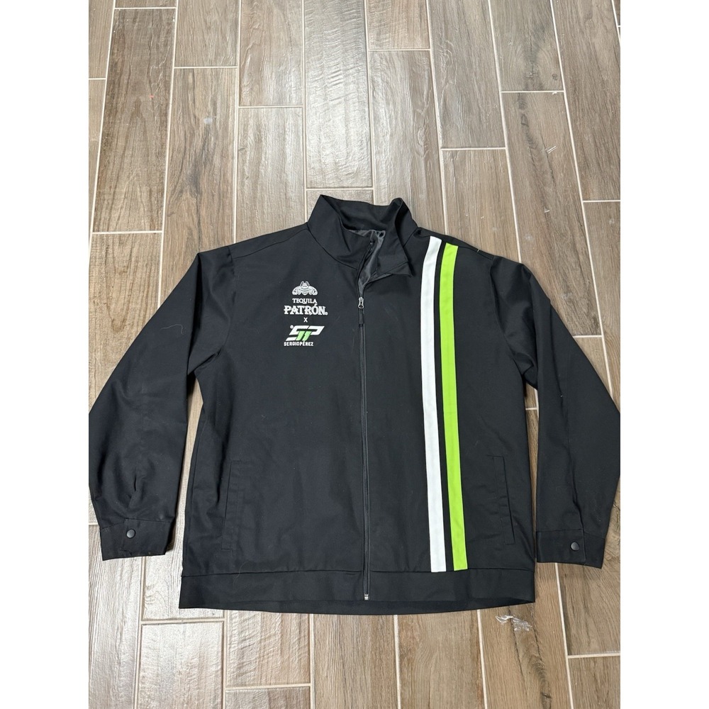 Tequila Patron X Sergio Perez Jacket Mens Large Black Racing Full Zip Coat